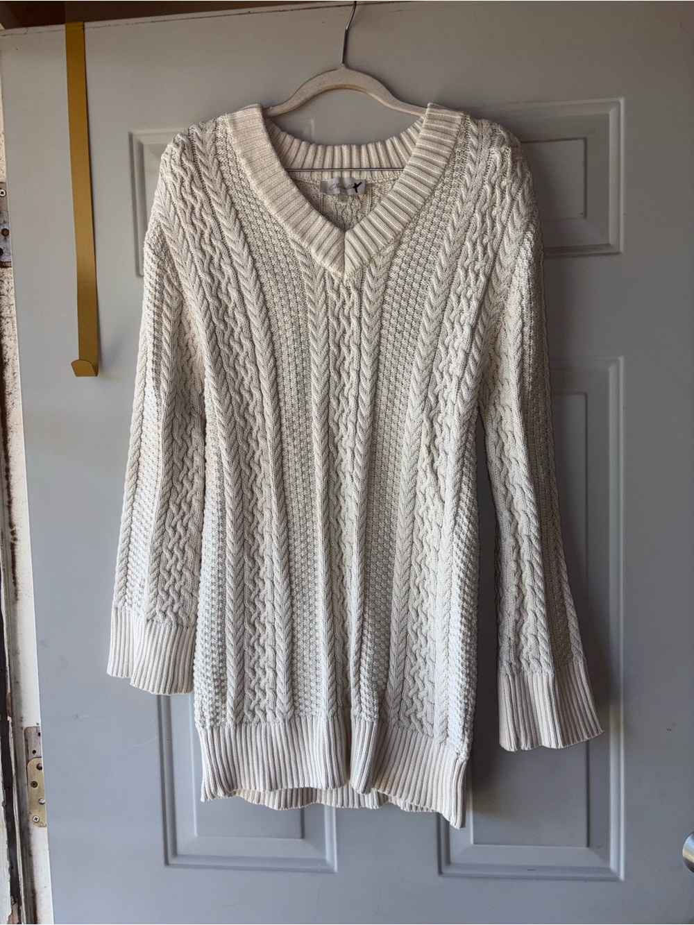 Cleobella beige cable knit sweater dress size S